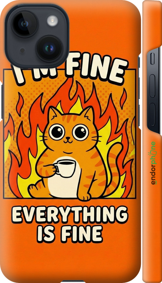 3D пластиковий матовий чехол Funny Cat для Apple iPhone 14 - 6786m-2648 изображение 