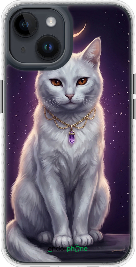 Чохол Bumper MagSafe чехол Mystic White Cat Gothic Dark Purple Gold для Apple iPhone 14 - 6805pm-2648 изображение 