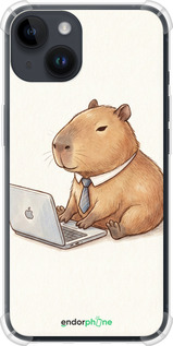 Силикон с усиленными углами чехол Funny Capybara CEO Working для Apple iPhone 14 - 6777sp-2648 изображение 