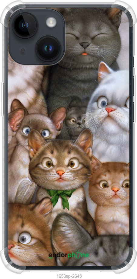 

Силіконовий протиударний с посиленими кутами чохол "Коти" для iPhone 14