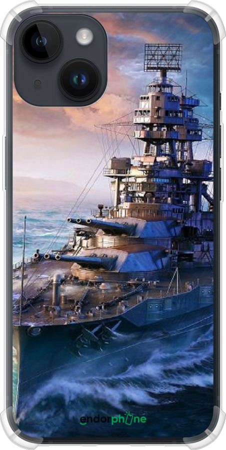 Силикон с усиленными углами чехол Военный корабль, world of tanks, wargaming для Apple iPhone 14 - 6461sp-2648 изображение 