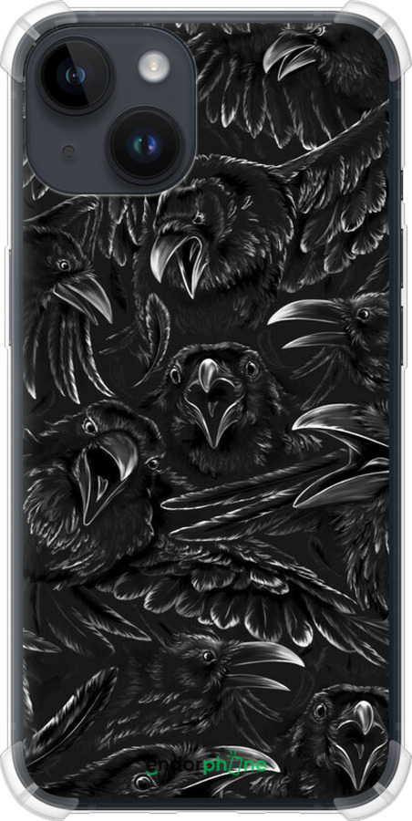 Силикон с усиленными углами чехол Воронья ярость для Apple iPhone 14 - 6474sp-2648 изображение 
