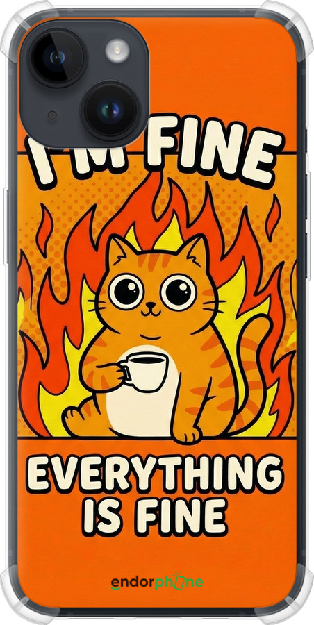 Силіконовий протиударний с посиленими кутами чехол Funny Cat для Apple iPhone 14 - 6786sp-2648 изображение 