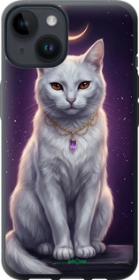 Силиконовый чехол Mystic White Cat Gothic Dark Purple Gold для Apple iPhone 14 - 6805u-2648 изображение 