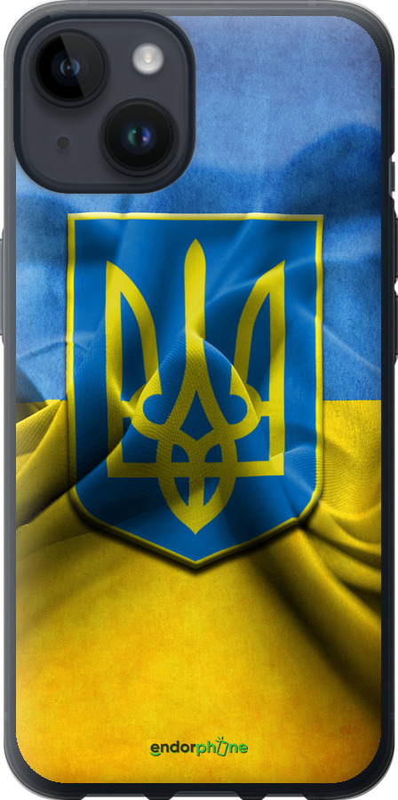

Силіконовий чохол "Прапор та герб України" для iPhone 14, Блакитний