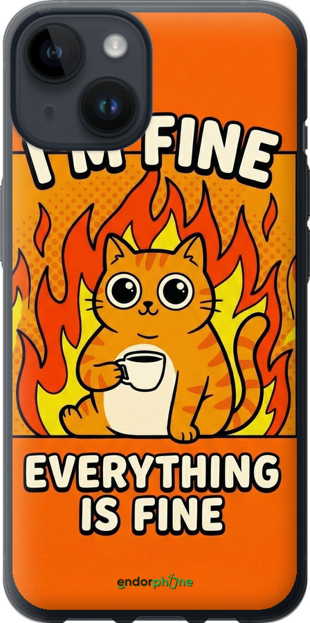 Силиконовый чехол Funny Cat для Apple iPhone 14 - 6786u-2648 изображение 