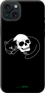 TPU чехол Із зображенням кота та черепа для Apple iPhone 15 Plus - 6491b-3097 изображение 