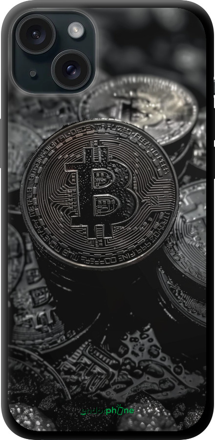 TPU чехол Black Bitcoin для Apple iPhone 15 Plus - 6090b-3097 изображение 