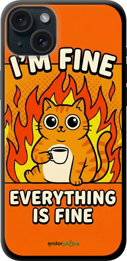 TPU чехол Funny Cat для Apple iPhone 15 Plus - 6786b-3097 изображение 