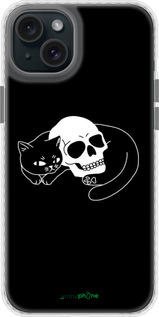 Чехол Bumper чехол С изображением кота и черепа для Apple iPhone 15 Plus - 6491pc-3097 изображение 