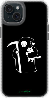 Чехол Bumper чехол Минималистичный арт: смерть и кошка для Apple iPhone 15 Plus - 6529pc-3097 изображение 