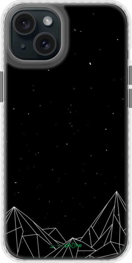 Чехол Bumper чехол Черно белые абстрактные горы для Apple iPhone 15 Plus - 6437pc-3097 изображение 