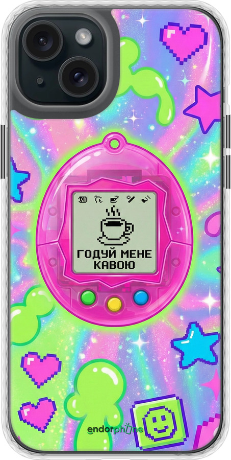 Чехол Bumper чехол Y2K Aesthetic Retro Pet: Годуй мене кавою для Apple iPhone 15 Plus - 6784pc-3097 изображение 