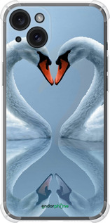 Силикон с усиленными углами чехол Лебеди для Apple iPhone 15 Plus - 6007sp-3097 изображение 