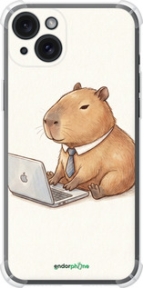 Силикон с усиленными углами чехол Funny Capybara CEO Working для Apple iPhone 15 Plus - 6777sp-3097 изображение 