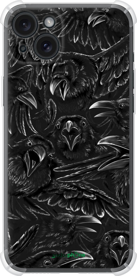 Силіконовий протиударний с посиленими кутами чехол Вороня лють для Apple iPhone 15 Plus - 6474sp-3097 изображение 