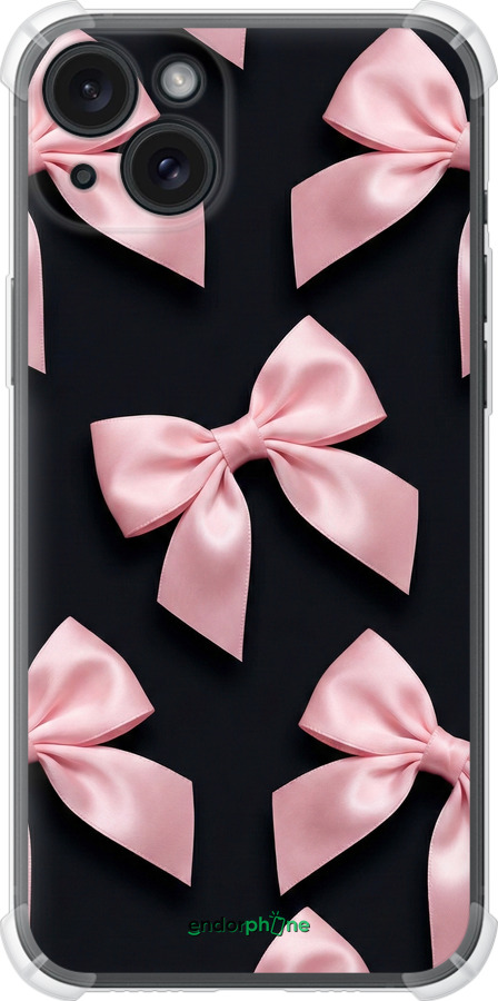 Силіконовий протиударний с посиленими кутами чехол Coquette Ribbons Dark Coquette для Apple iPhone 15 Plus - 6767sp-3097 изображение 