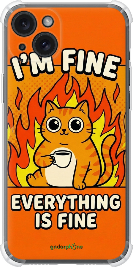 Силіконовий протиударний с посиленими кутами чехол Funny Cat для Apple iPhone 15 Plus - 6786sp-3097 изображение 