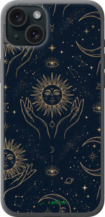 Силиконовый чехол 'Celestial Harmony: Sun & Moon Gold Mystic Pattern' для iPhone 15 Plus изображение 11