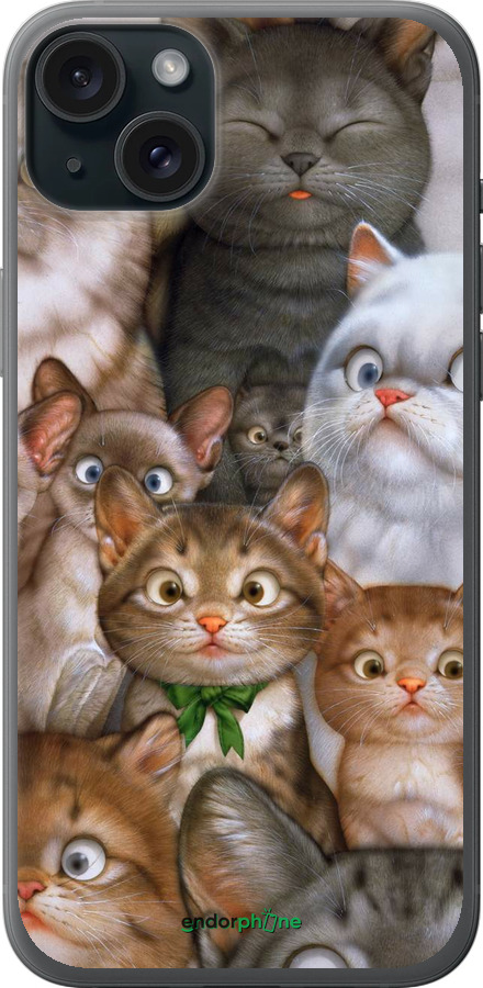 

Силіконовий чохол "Коти" для iPhone 15 Plus
