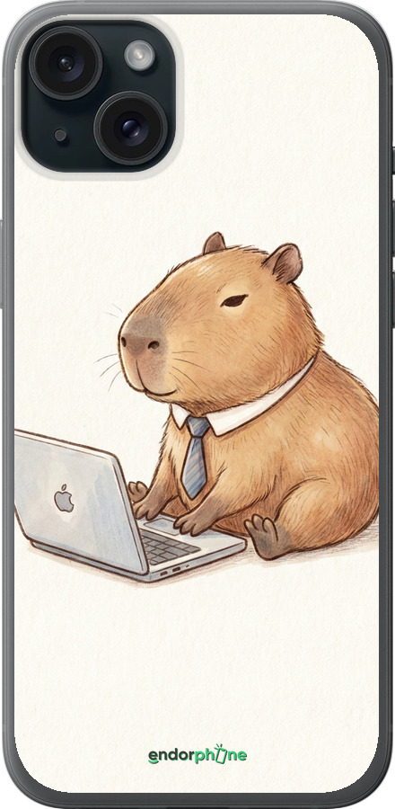Силиконовый чехол Funny Capybara CEO Working для Apple iPhone 15 Plus - 6777u-3097 изображение 