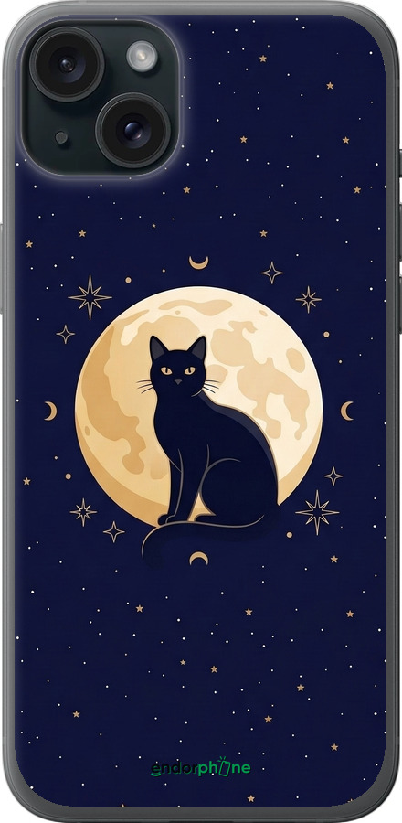 Силіконовий чехол Cute Cat Celestial/Witchy для Apple iPhone 15 Plus - 6787u-3097 изображение 