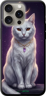 TPU чехол Mystic White Cat Gothic Dark Purple Gold для Apple iPhone 15 Pro Max - 6805b-3098 изображение 