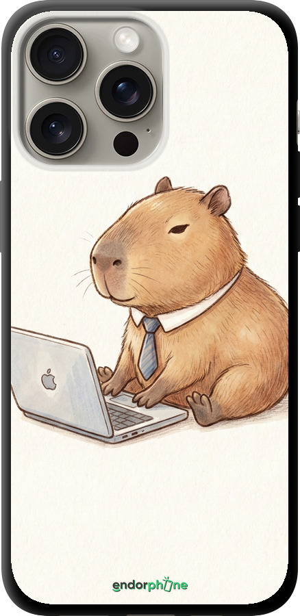 TPU чехол Funny Capybara CEO Working для Apple iPhone 15 Pro Max - 6777b-3098 изображение 