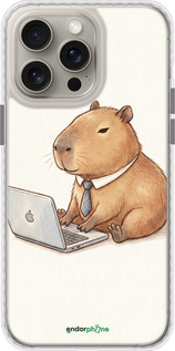 Чохол Bumper чехол Funny Capybara CEO Working для Apple iPhone 15 Pro Max - 6777pc-3098 изображение 