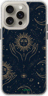 Чохол Bumper чехол Celestial Harmony: Sun & Moon Gold Mystic Pattern для Apple iPhone 15 Pro Max - 6778pc-3098 изображение 