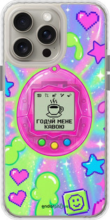 Чехол Bumper чехол Y2K Aesthetic Retro Pet: Годуй мене кавою для Apple iPhone 15 Pro Max - 6784pc-3098 изображение 