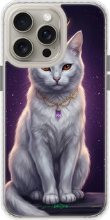 Чехол Bumper чехол Mystic White Cat Gothic Dark Purple Gold для Apple iPhone 15 Pro Max - 6805pc-3098 изображение 