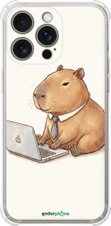 Силикон с усиленными углами чехол Funny Capybara CEO Working для Apple iPhone 15 Pro Max - 6777sp-3098 изображение 