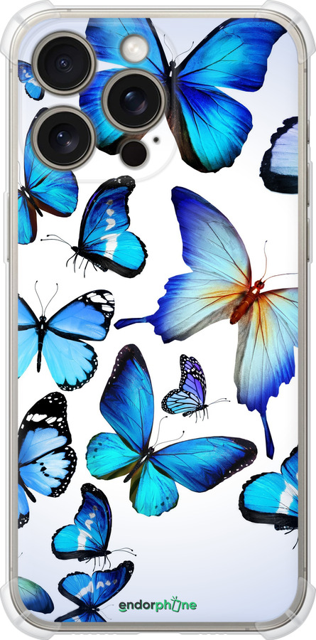 Силикон с усиленными углами чехол Бабочки для Apple iPhone 15 Pro Max - 6023sp-3098 изображение 