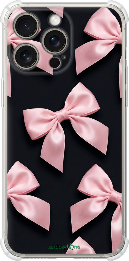 Силикон с усиленными углами чехол Coquette Ribbons Dark Coquette для Apple iPhone 15 Pro Max - 6767sp-3098 изображение 