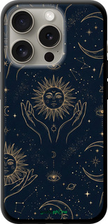TPU чехол Celestial Harmony: Sun & Moon Gold Mystic Pattern для Apple iPhone 15 Pro - 6778b-3096 изображение 