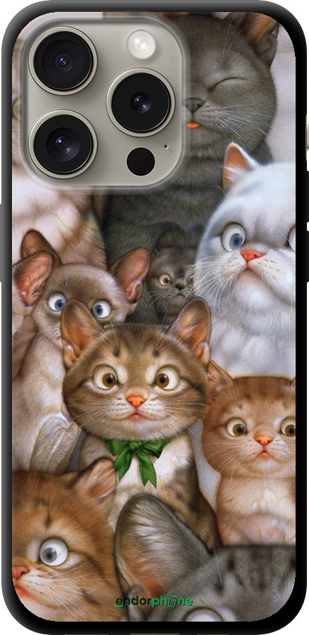 

TPU чорний чохол "Коти" для iPhone 15 Pro