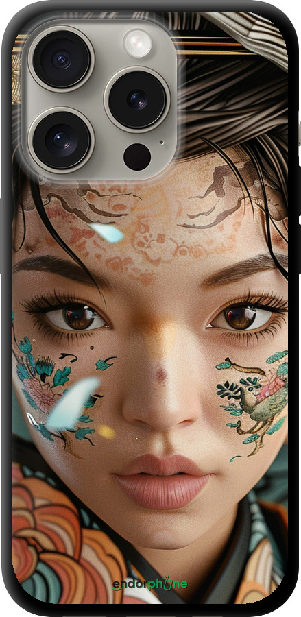 TPU чехол Погляд душі самурая для Apple iPhone 15 Pro - 6076b-3096 изображение 