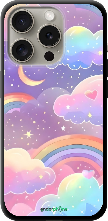 TPU чехол Облака и радуга для Apple iPhone 15 Pro - 6312b-3096 изображение 