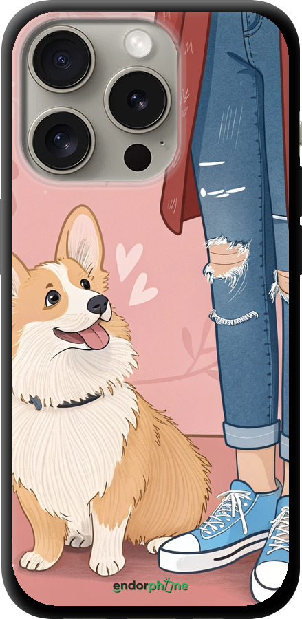TPU чехол Корги 3 для Apple iPhone 15 Pro - 6707b-3096 изображение 