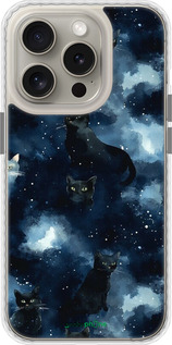 Чохол Bumper чехол Зображення котиків з темною аквареллю для Apple iPhone 15 Pro - 6521pc-3096 изображение 