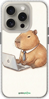 Чехол Bumper чехол Funny Capybara CEO Working для Apple iPhone 15 Pro - 6777pc-3096 изображение 