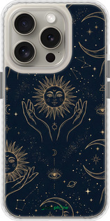 Чехол Bumper чехол Celestial Harmony: Sun & Moon Gold Mystic Pattern для Apple iPhone 15 Pro - 6778pc-3096 изображение 