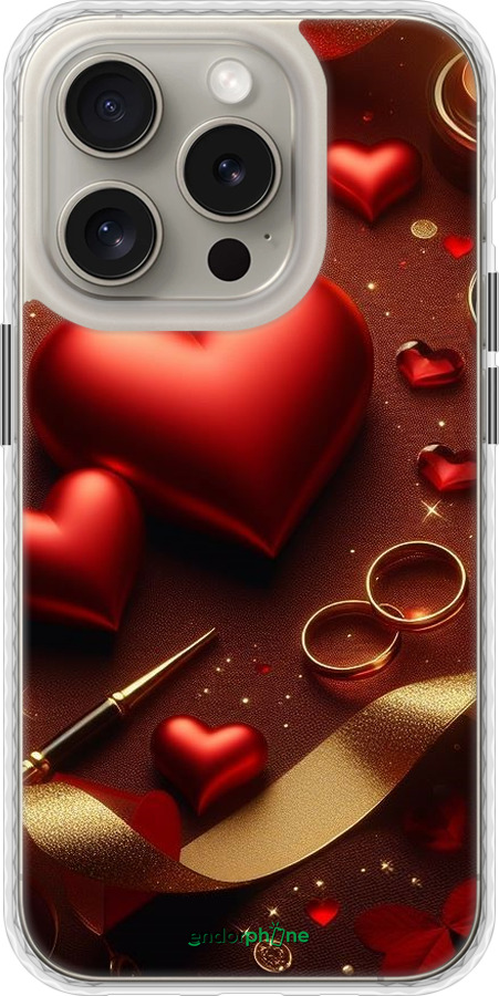 Чехол Bumper MagSafe чехол Сердечки v3 для Apple iPhone 15 Pro - 5833pm-3096 изображение 