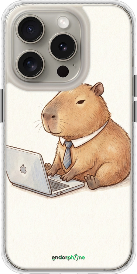 Чехол Bumper MagSafe чехол Funny Capybara CEO Working для Apple iPhone 15 Pro - 6777pm-3096 изображение 
