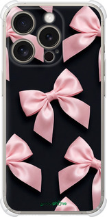 Силикон с усиленными углами чехол Coquette Ribbons Dark Coquette для Apple iPhone 15 Pro - 6767sp-3096 изображение 