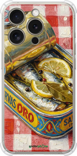 Силикон с усиленными углами чехол Vintage Sardine Tin Phone для Apple iPhone 15 Pro - 6772sp-3096 изображение 