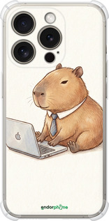 Силіконовий протиударний с посиленими кутами чехол Funny Capybara CEO Working для Apple iPhone 15 Pro - 6777sp-3096 изображение 