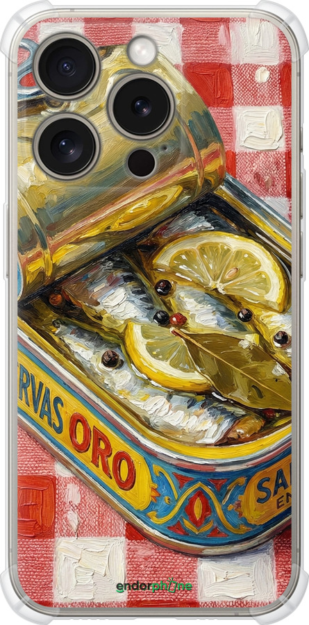 Силикон с усиленными углами чехол Vintage Sardine Tin Phone для Apple iPhone 15 Pro - 6772sp-3096 изображение 