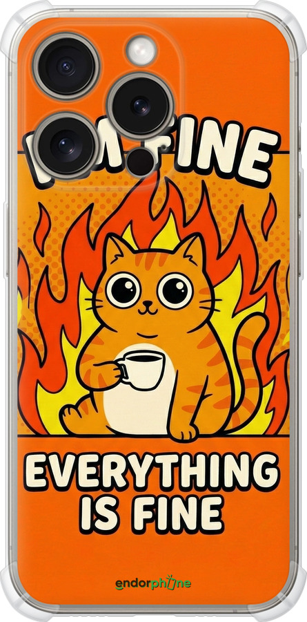 Силикон с усиленными углами чехол Funny Cat для Apple iPhone 15 Pro - 6786sp-3096 изображение 